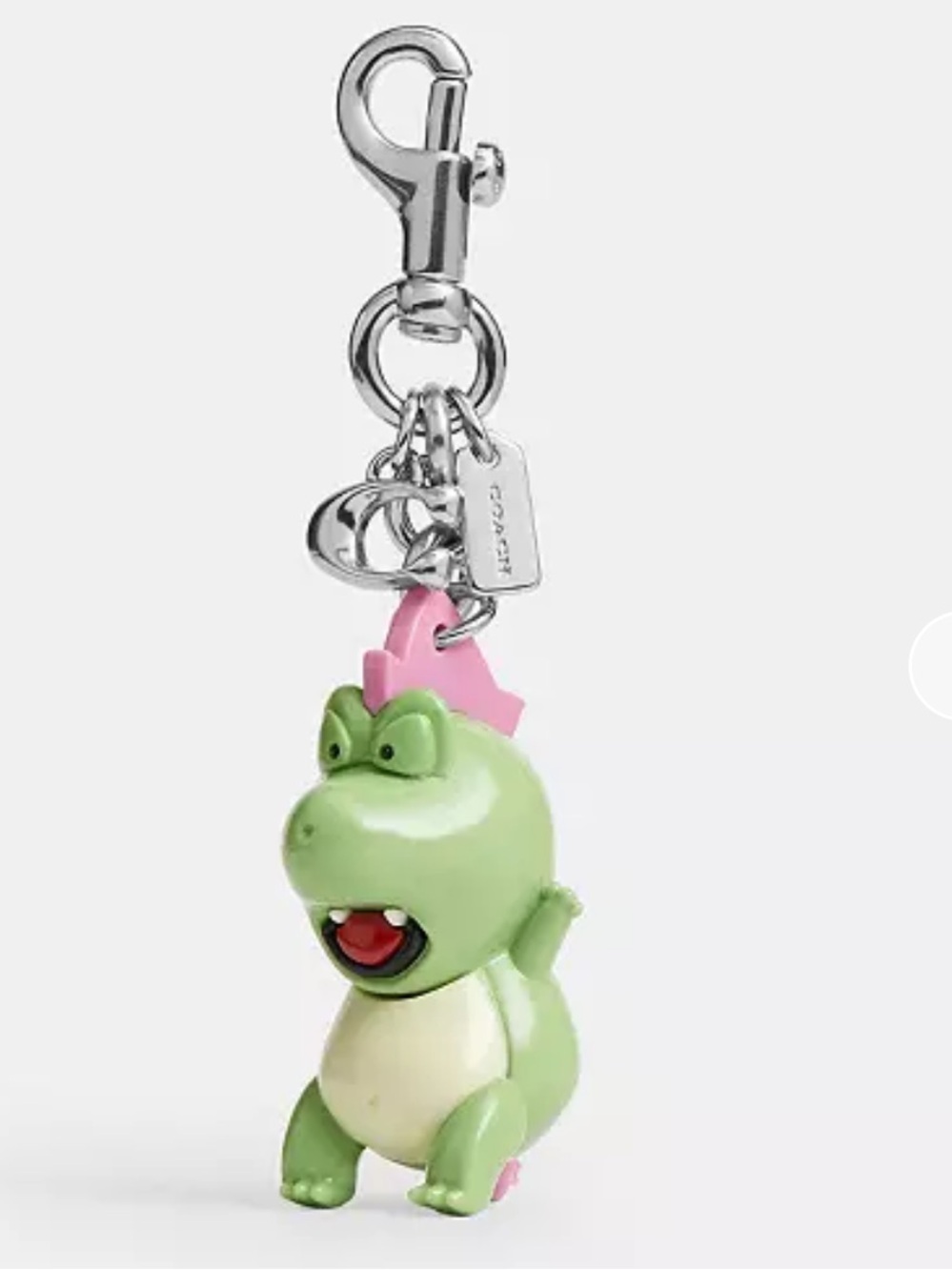 🦖 COACH Brain Dead Green and Pink Vinyl Dino Bag Charm🦖 NWT 🦖
